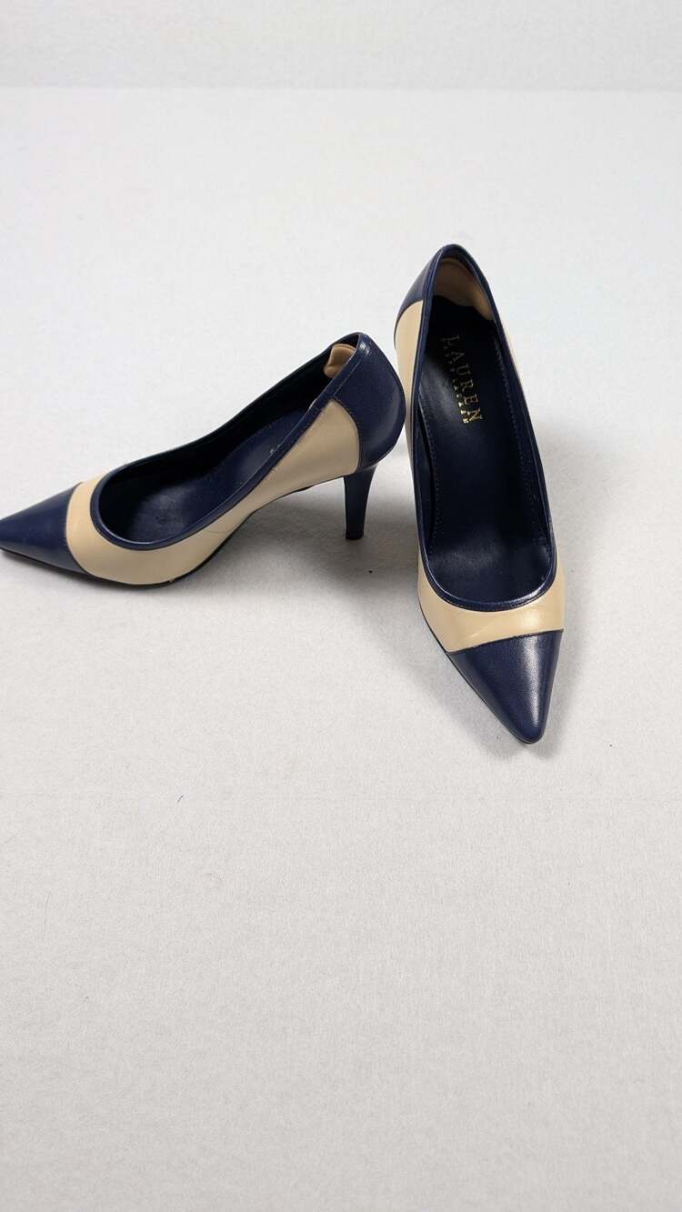 Lauren Ralph Lauren Lynden Perforated Nappa Leather Pumps Size 6B